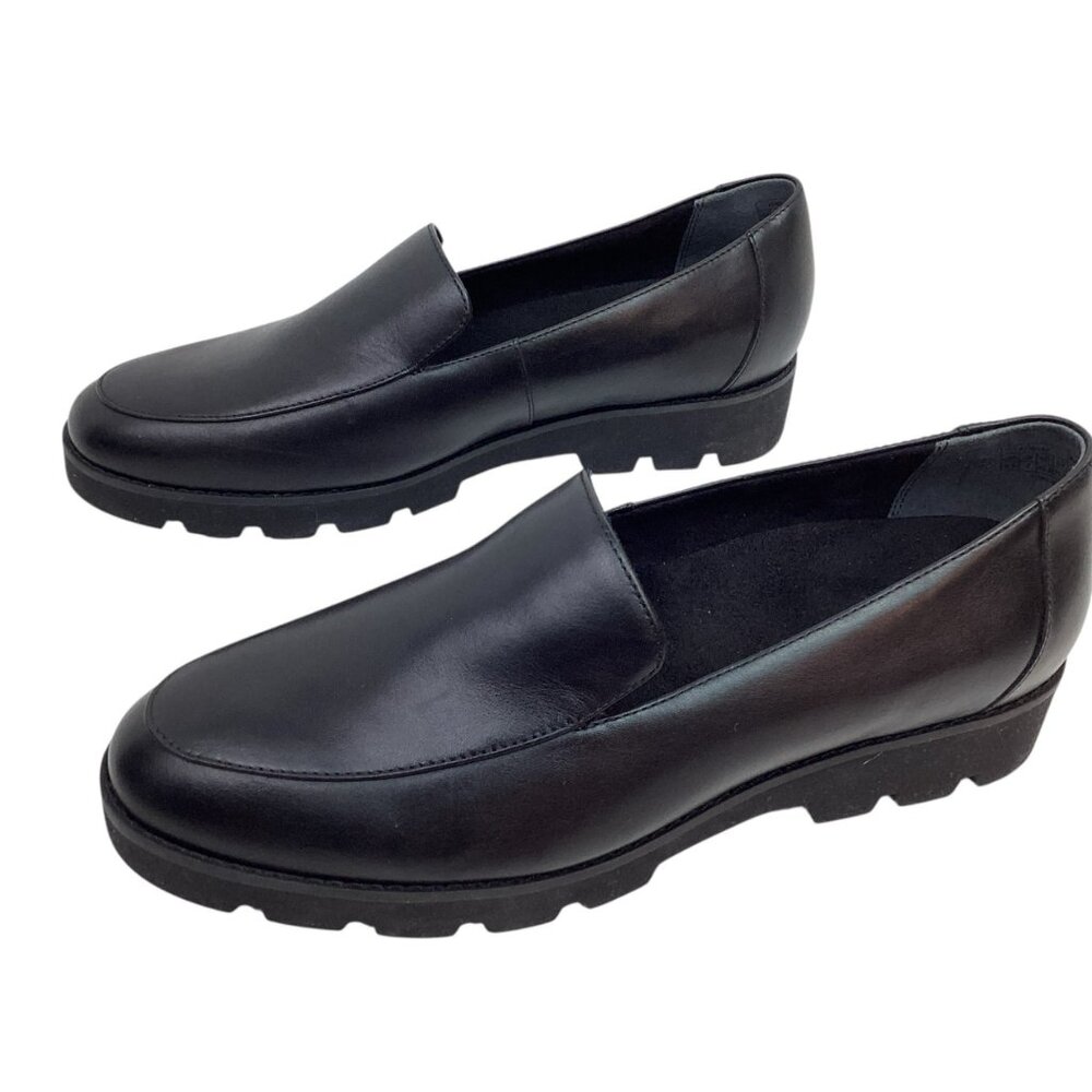 Vionic Kensley Womens 9.5 Black Leather Comfort Loafers
